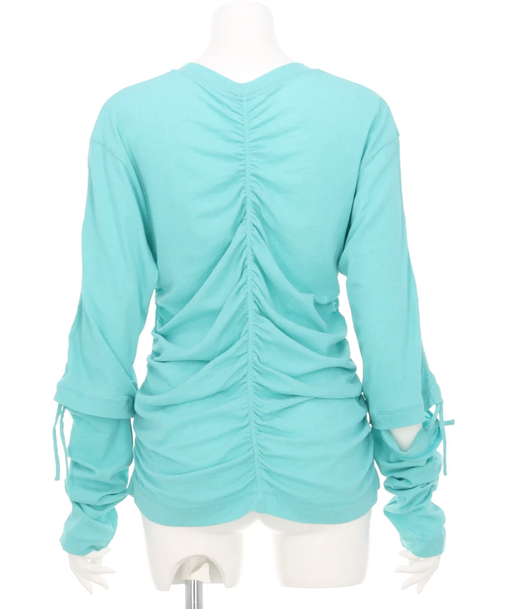 SHIRRIING LAYERED T-SHIRT