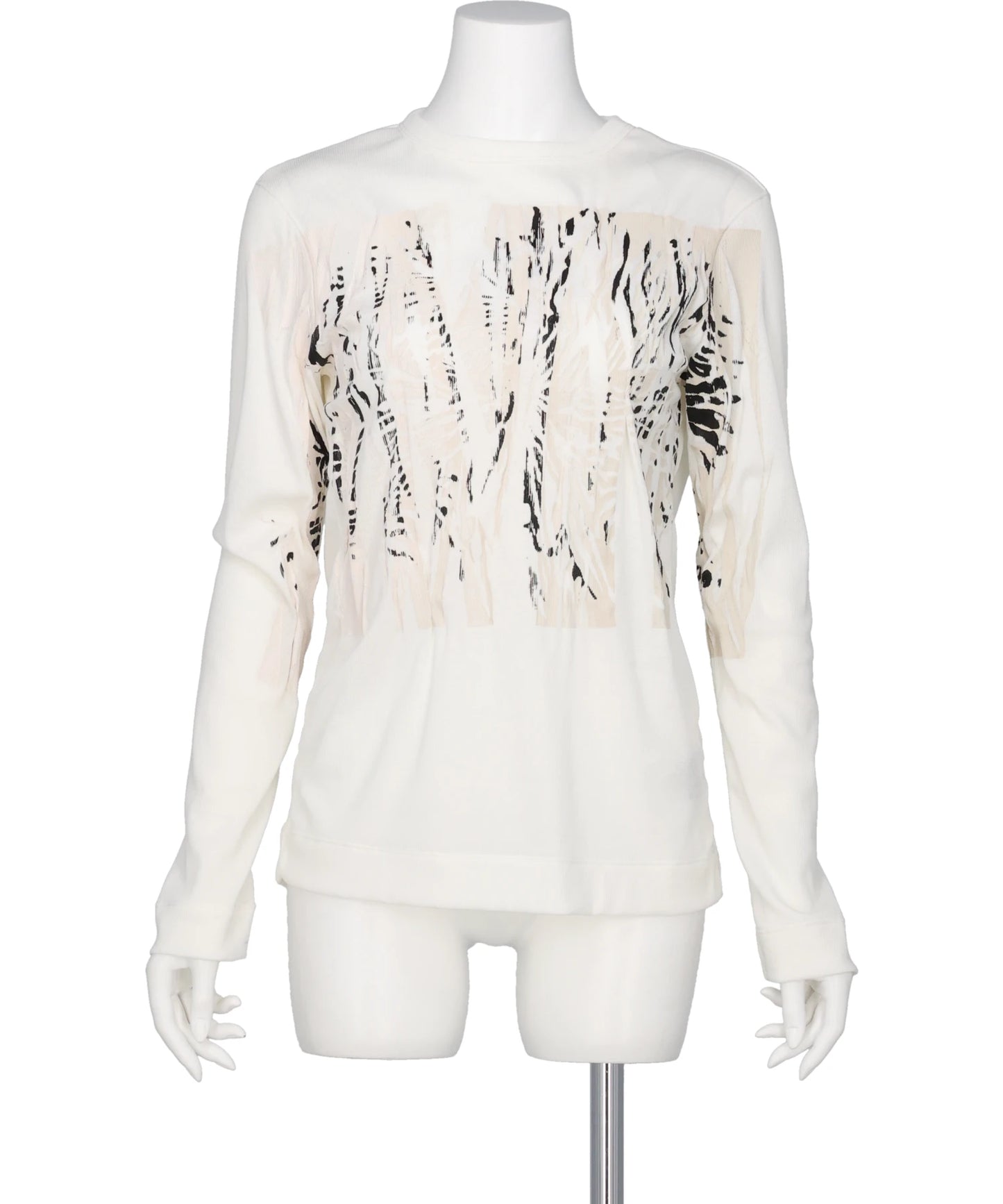 TANAKA　LONG SLEEVE TEE - BLACK WHITE