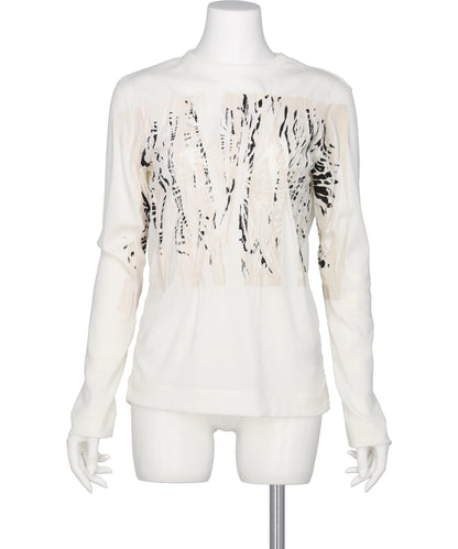 TANAKA　LONG SLEEVE TEE - BLACK WHITE