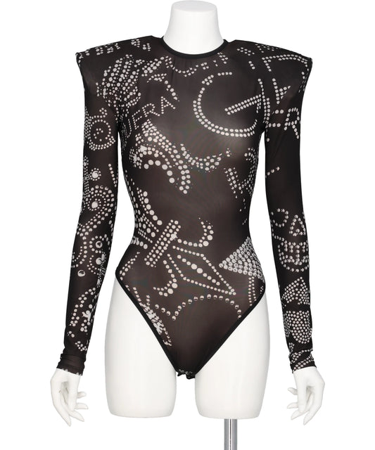  VAQUERA（ヴァケラ）PRINTED SHOULDER PAD LEOTARD WOVEN