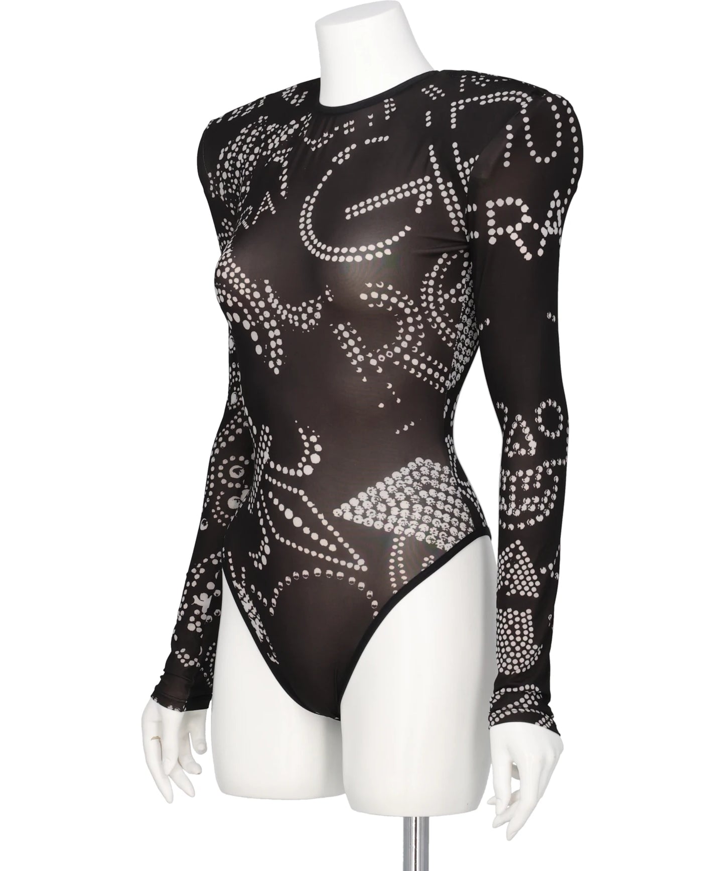 PRINTED SHOULDER PAD LEOTARD WOVEN