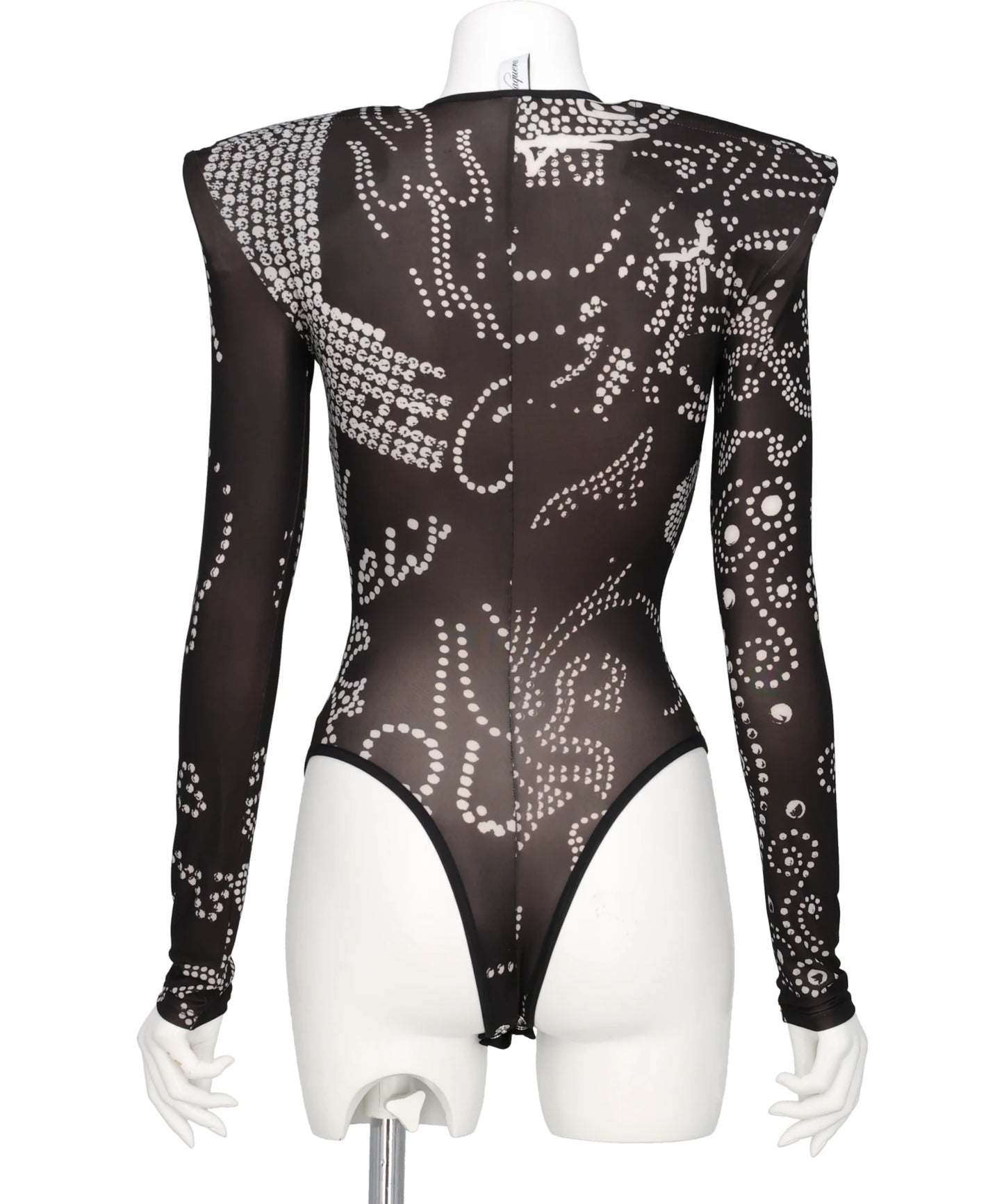 PRINTED SHOULDER PAD LEOTARD WOVEN