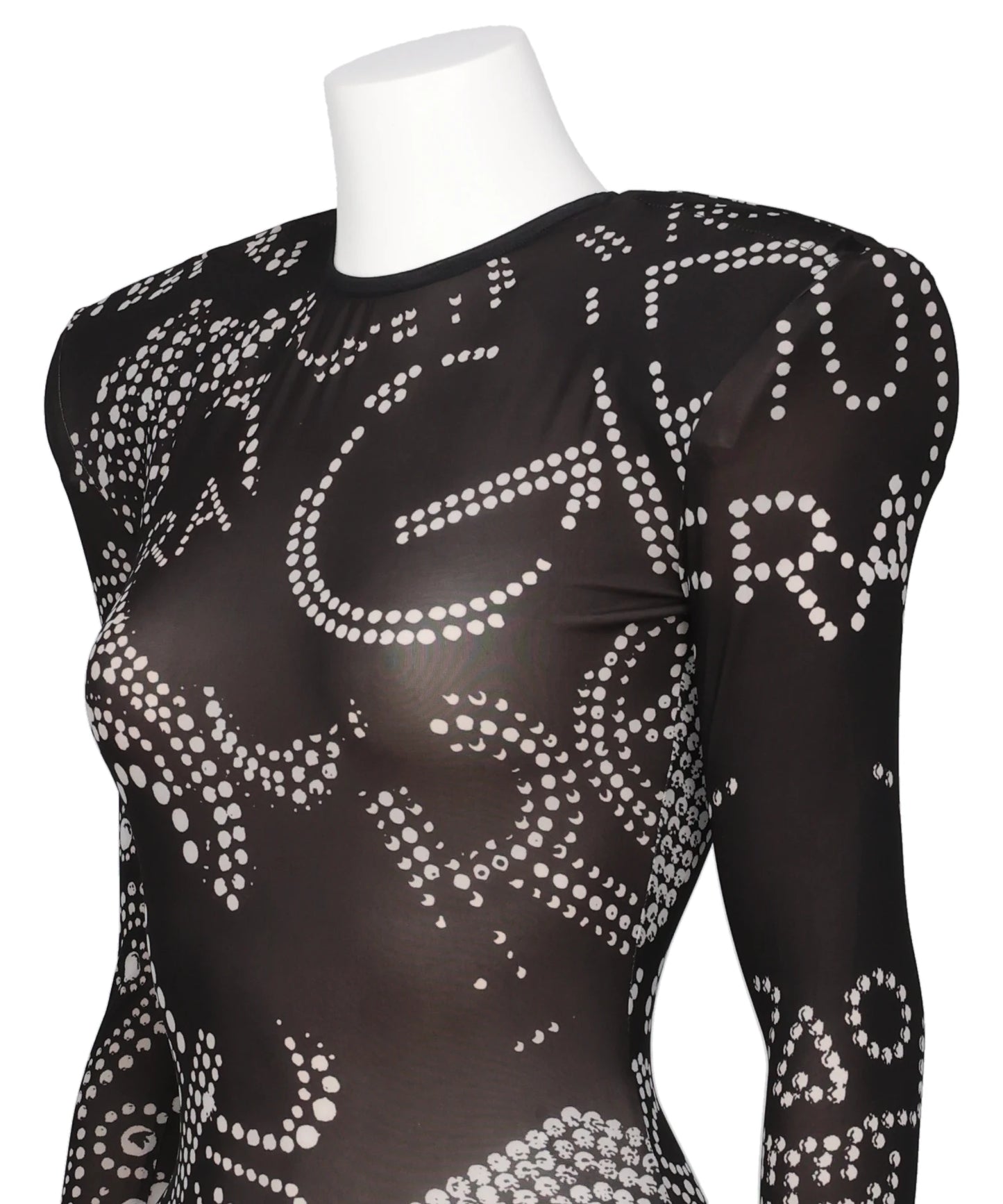 PRINTED SHOULDER PAD LEOTARD WOVEN
