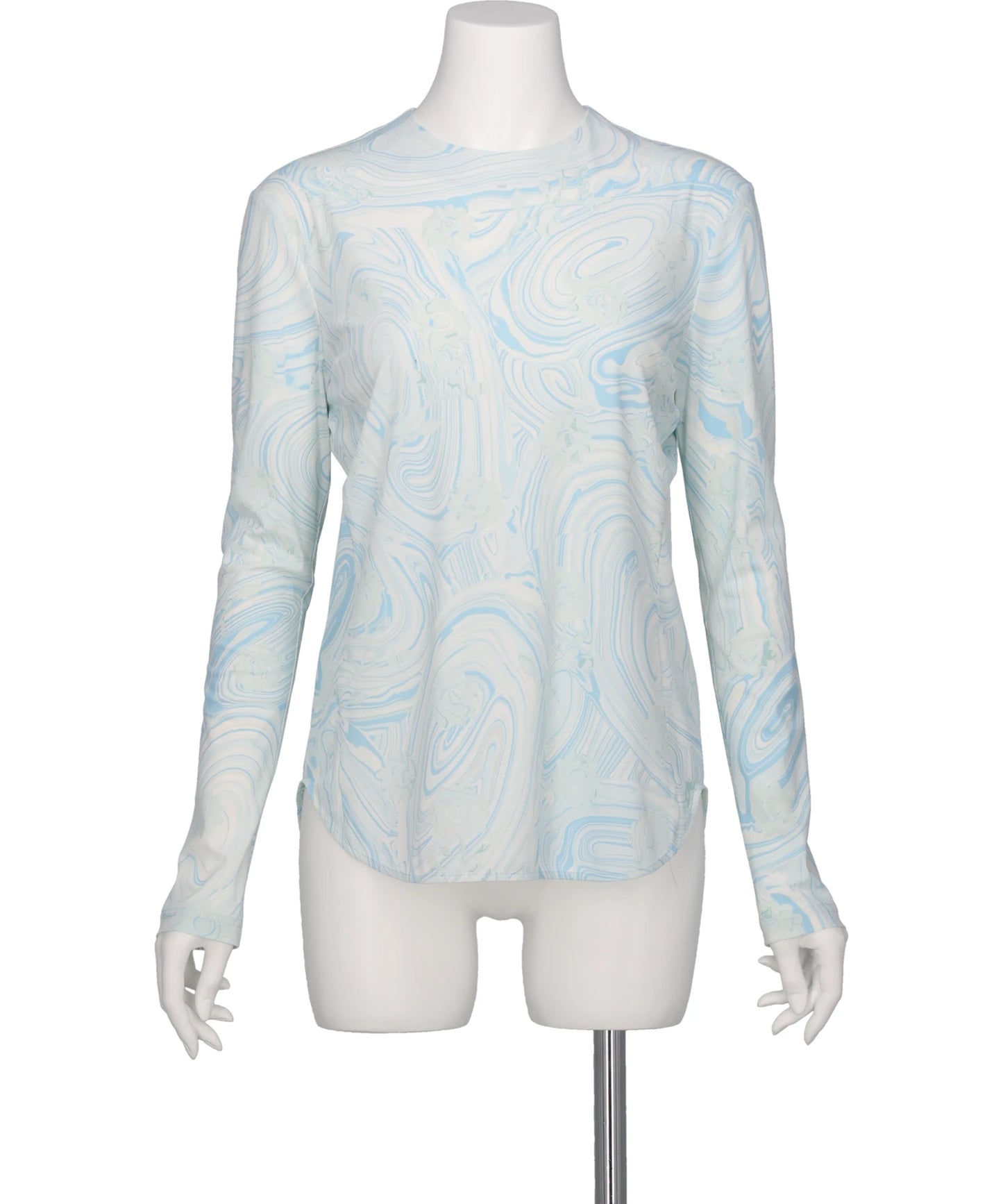 MARBLE PRINT JERSEY LONG SLEEVE TOP