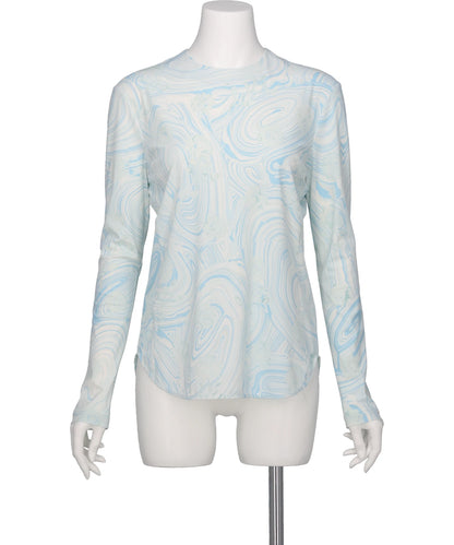 MARBLE PRINT JERSEY LONG SLEEVE TOP