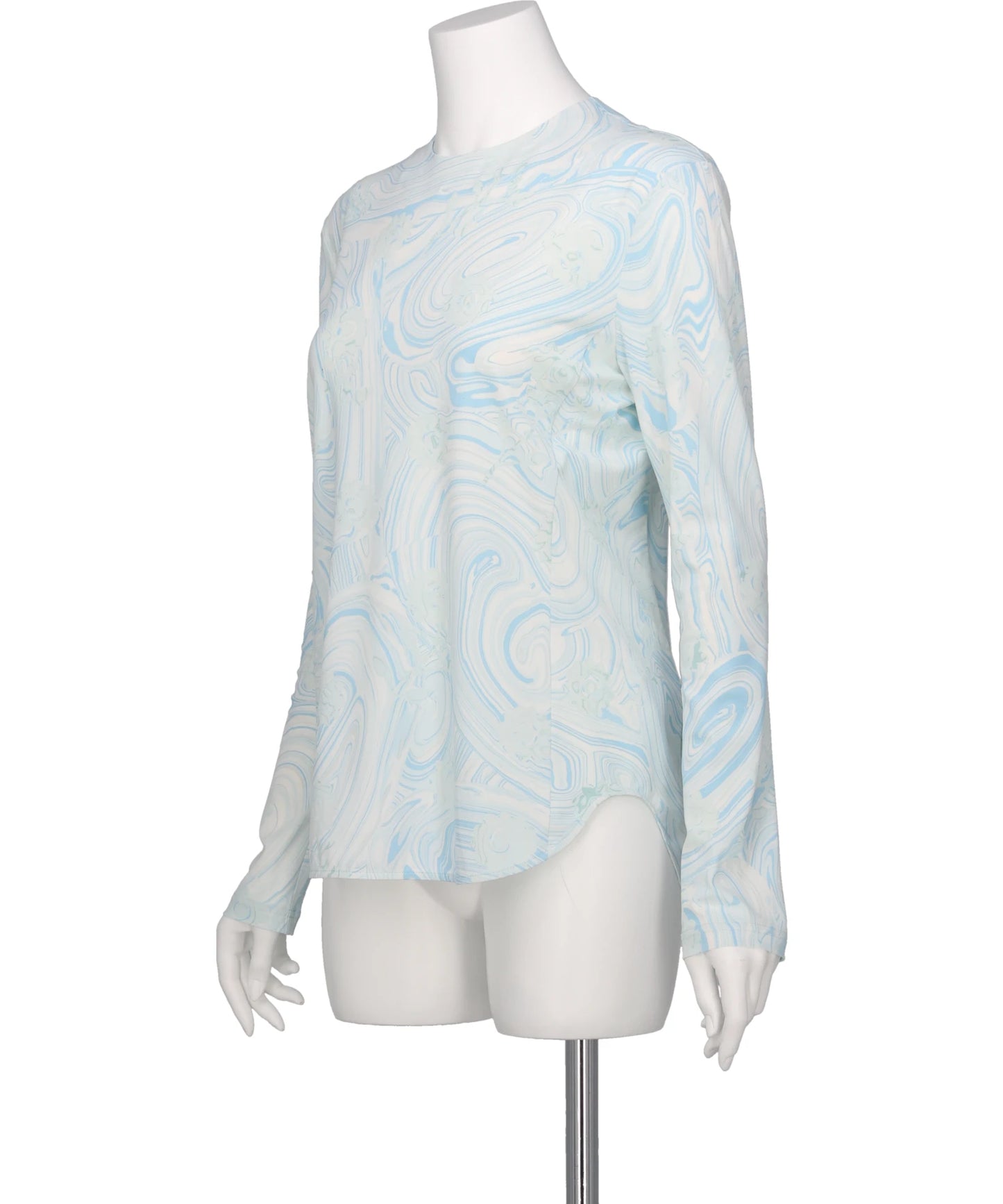 MARBLE PRINT JERSEY LONG SLEEVE TOP