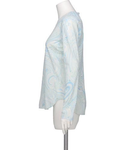 MARBLE PRINT JERSEY LONG SLEEVE TOP