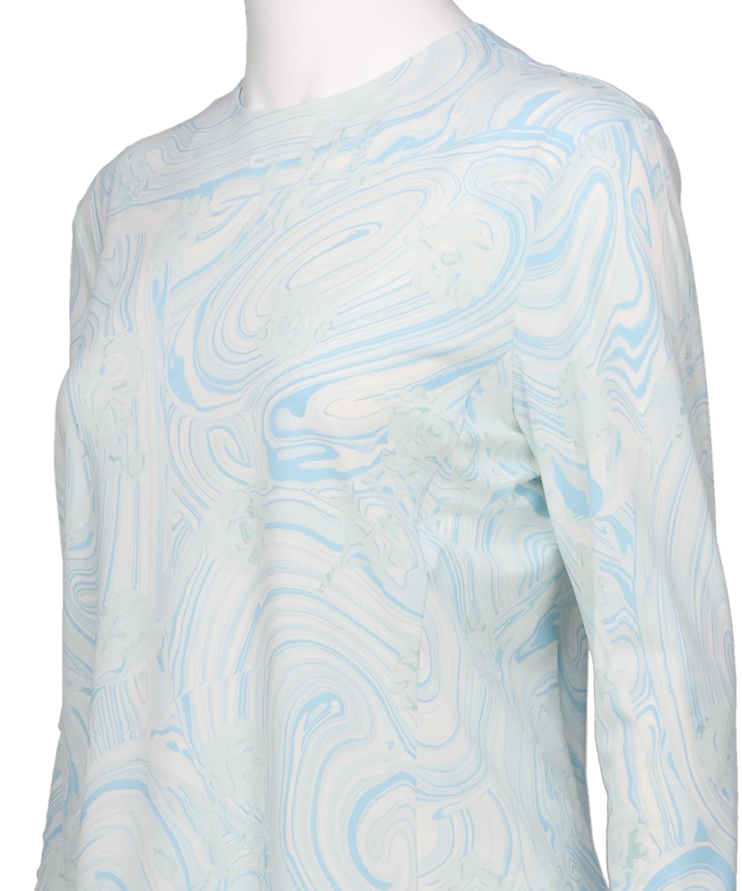 MARBLE PRINT JERSEY LONG SLEEVE TOP