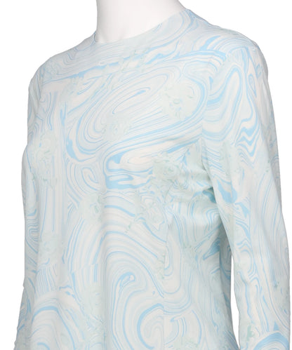 MARBLE PRINT JERSEY LONG SLEEVE TOP