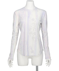 MARBLE PRINT JERSEY LONG SLEEVE TOP