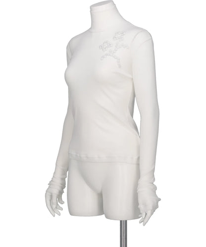 CELIA HIGH NECK EMBROIDERY TOP