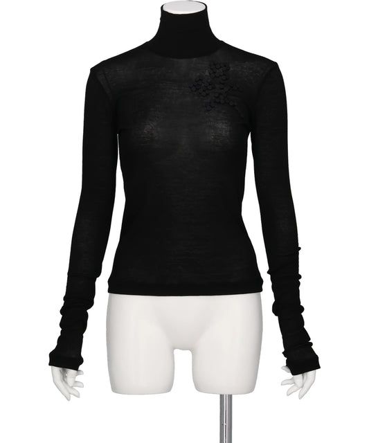 RIV NOBUHIKO(リブ ノブヒコ)CELIA HIGH NECK EMBROIDERY TOP