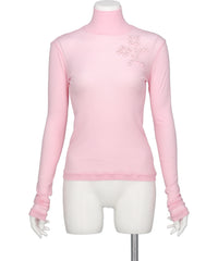 RIV NOBUHIKO(リブ ノブヒコ)CELIA HIGH NECK EMBROIDERY TOP