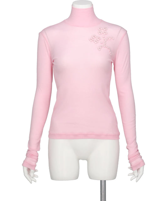 RIV NOBUHIKO(リブ ノブヒコ)CELIA HIGH NECK EMBROIDERY TOP
