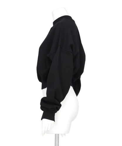 CROPPED MOCK NECK CREW SWEAT