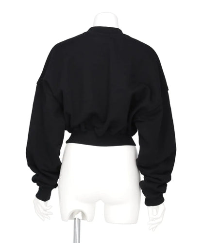 CROPPED MOCK NECK CREW SWEAT