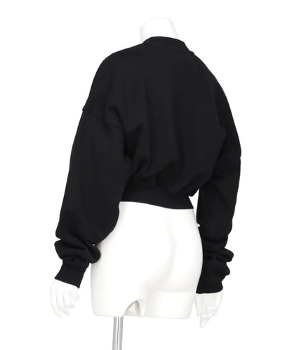 CROPPED MOCK NECK CREW SWEAT