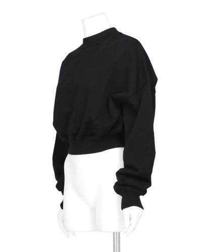 CROPPED MOCK NECK CREW SWEAT