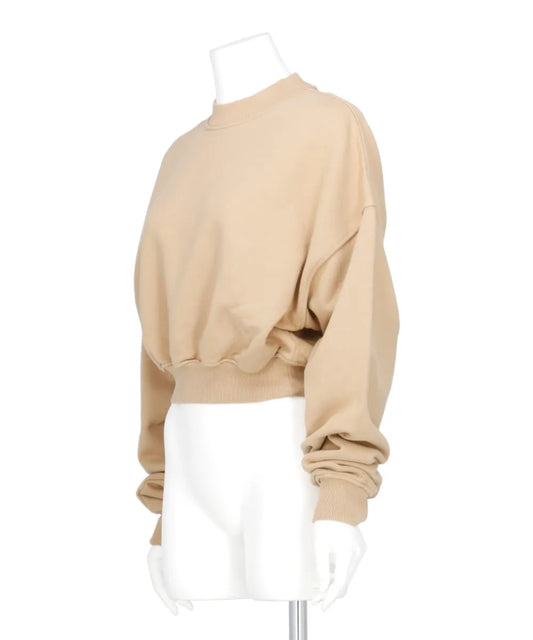 CROPPED MOCK NECK CREW SWEAT
