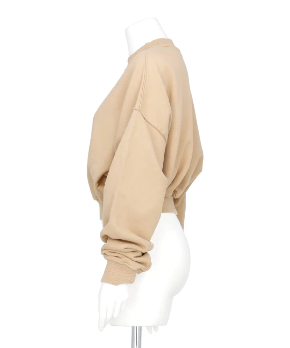 CROPPED MOCK NECK CREW SWEAT