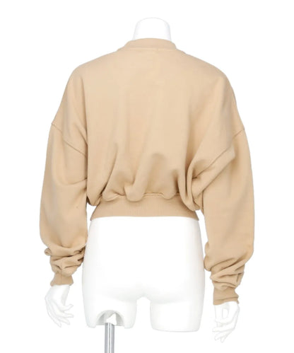 CROPPED MOCK NECK CREW SWEAT
