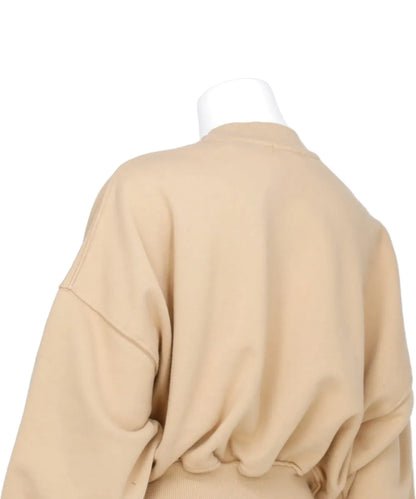 CROPPED MOCK NECK CREW SWEAT