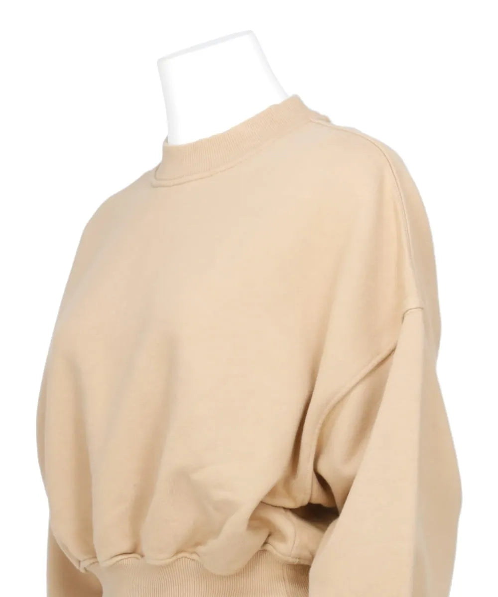 CROPPED MOCK NECK CREW SWEAT