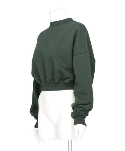 CROPPED MOCK NECK CREW SWEAT