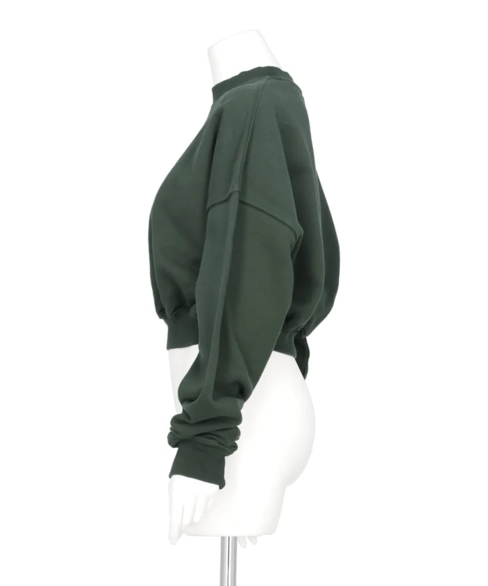 CROPPED MOCK NECK CREW SWEAT