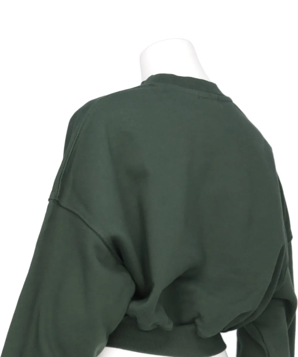 CROPPED MOCK NECK CREW SWEAT