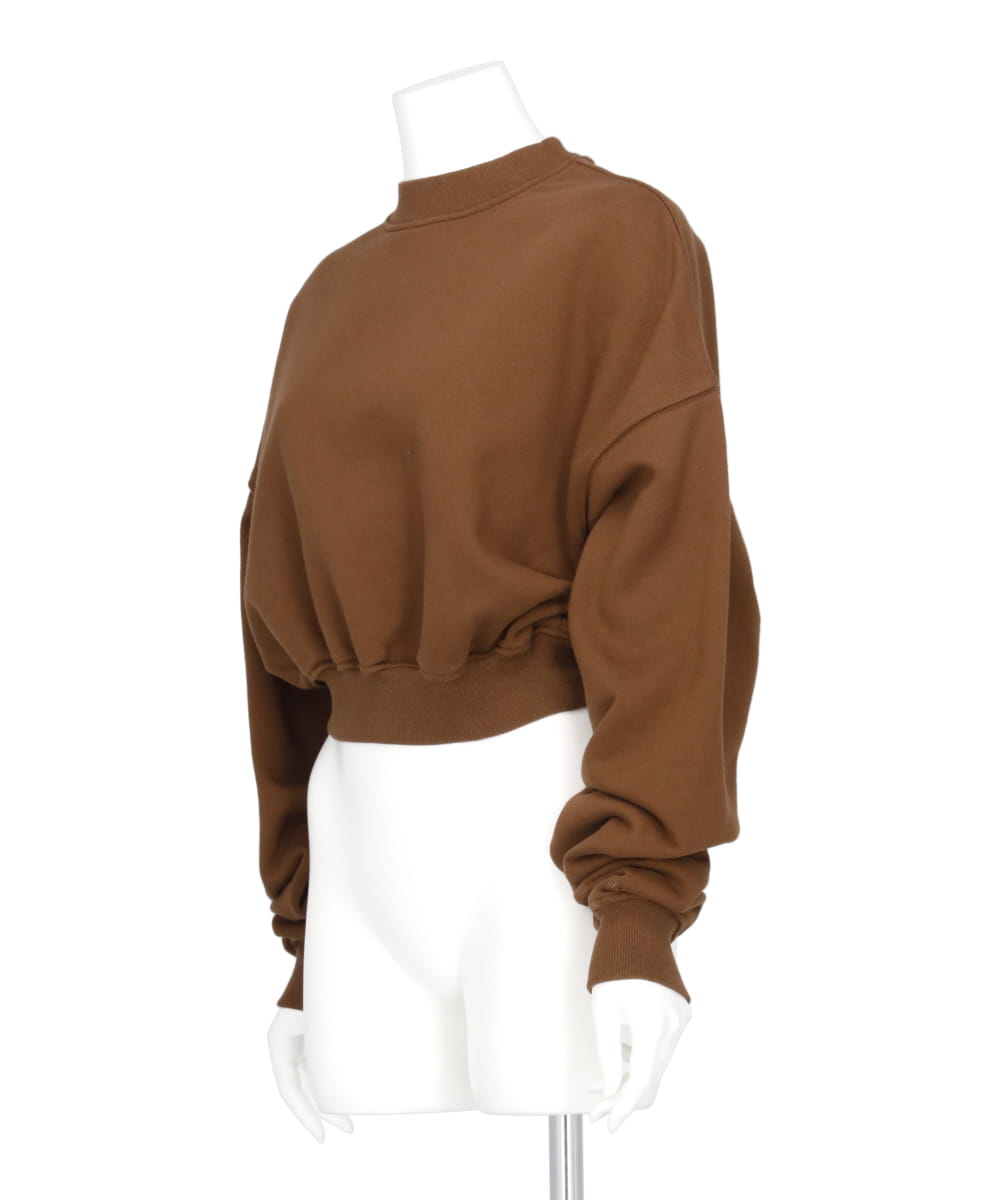 CROPPED MOCK NECK CREW SWEAT