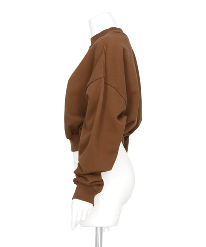 CROPPED MOCK NECK CREW SWEAT