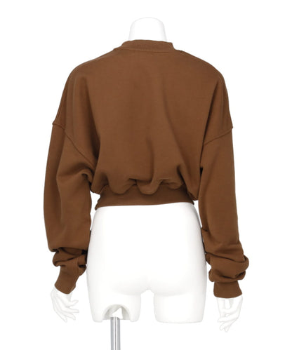 CROPPED MOCK NECK CREW SWEAT