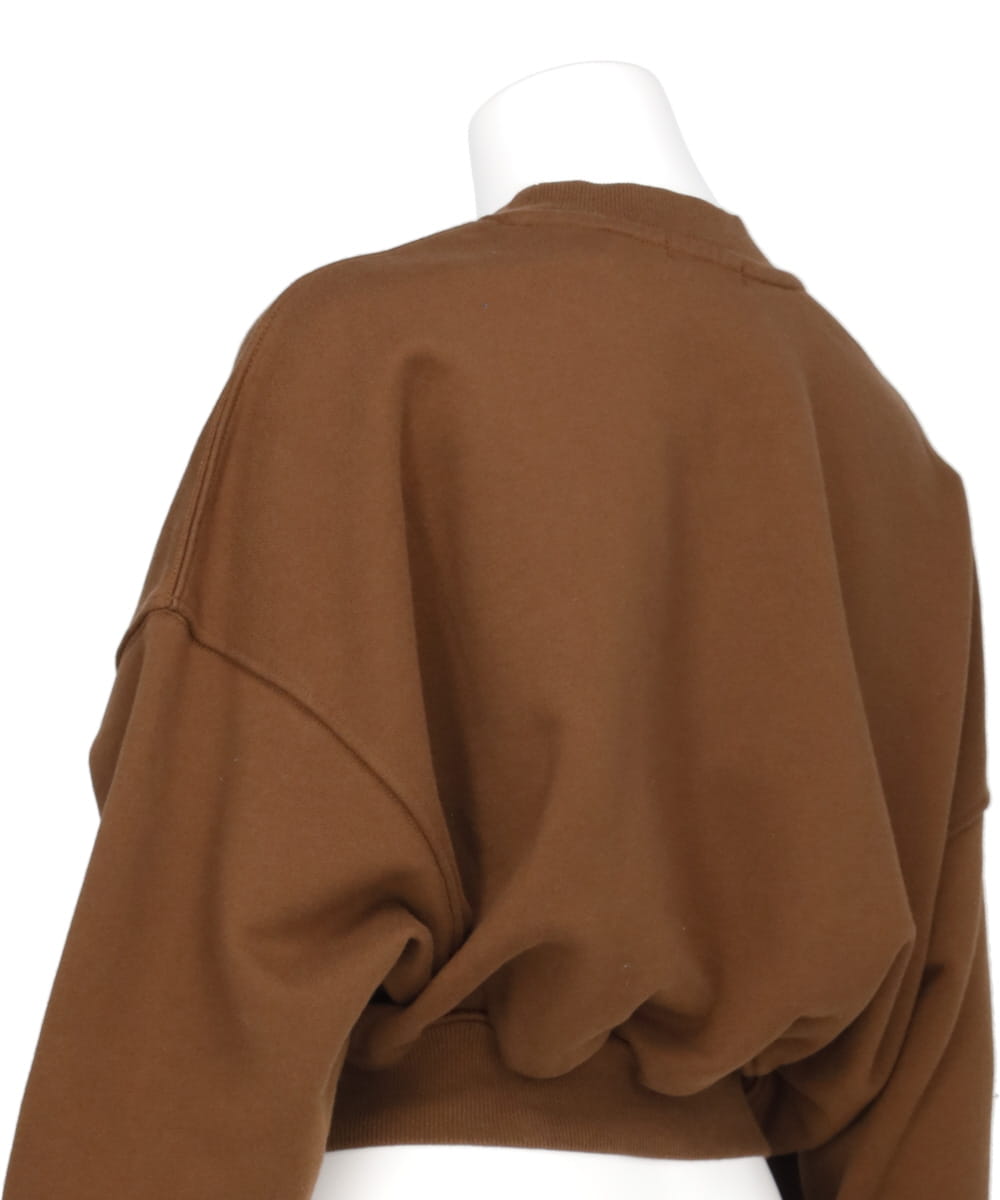 CROPPED MOCK NECK CREW SWEAT