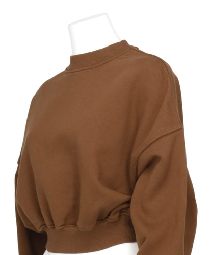 CROPPED MOCK NECK CREW SWEAT