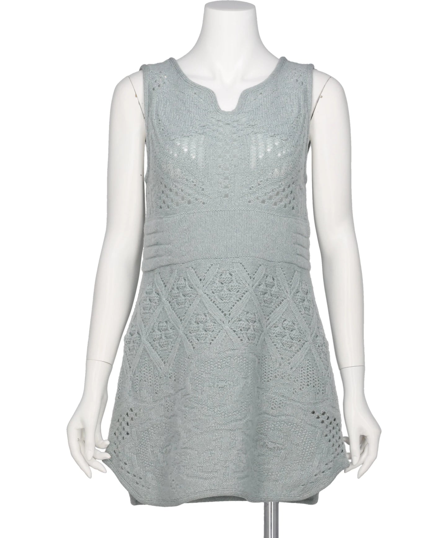 MULTI PATTERN LOW GAUGE KNITTEDSLEEVELESS TOP