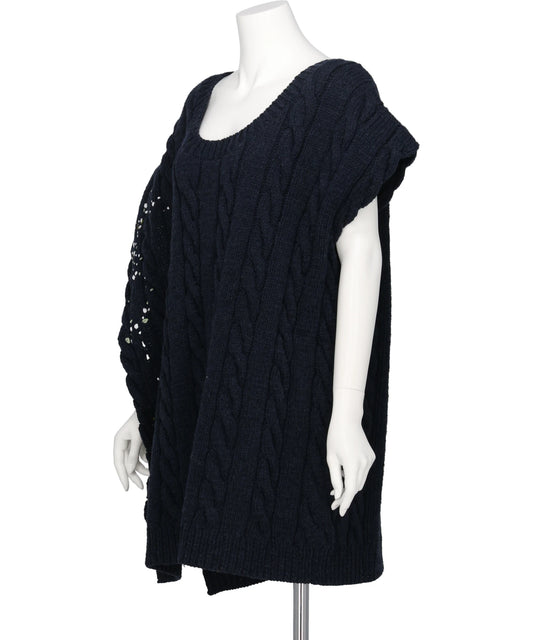 PS26AW-006-2 DISTRESSED KNIT VEST