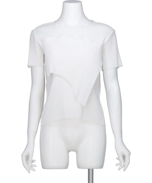 PEEPHOLE-BACK SHORT SLEEVE TOP