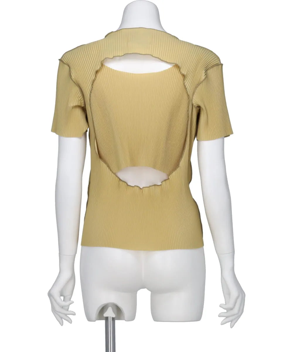 PEEPHOLE-BACK SHORT SLEEVE TOP