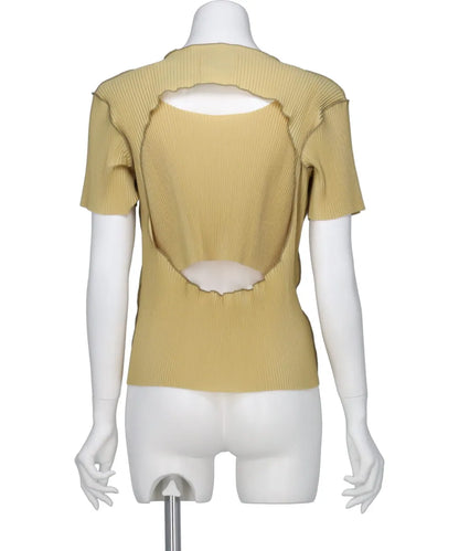 PEEPHOLE-BACK SHORT SLEEVE TOP