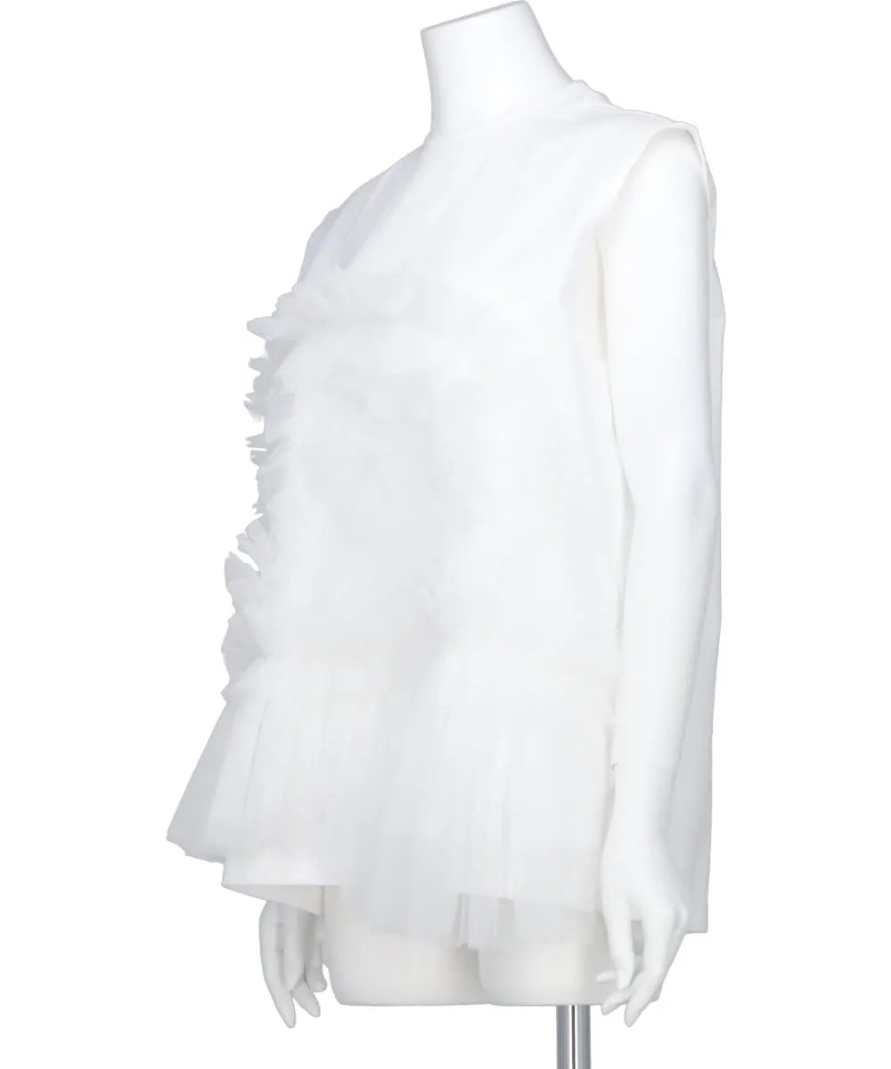 TULLE SLEEVELESS T-SHIRT