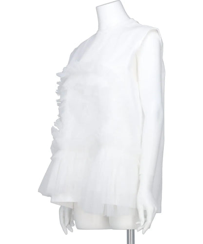 TULLE SLEEVELESS T-SHIRT