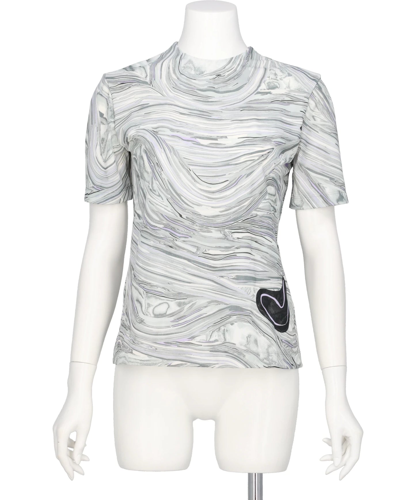 Mame Kurogouchi(マメクロゴウチ) MARBLE PRINT JERSEY SHORT SLEEVE TOP