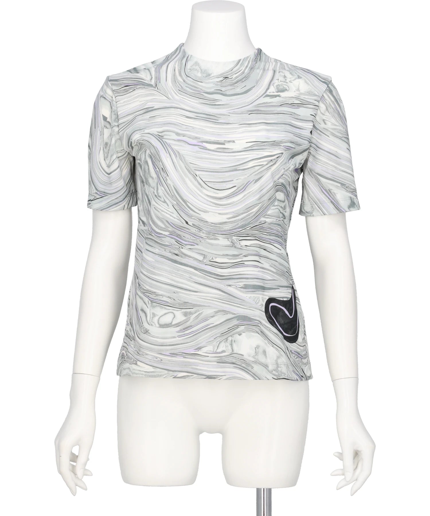 Mame Kurogouchi(マメクロゴウチ) MARBLE PRINT JERSEY SHORT SLEEVE TOP