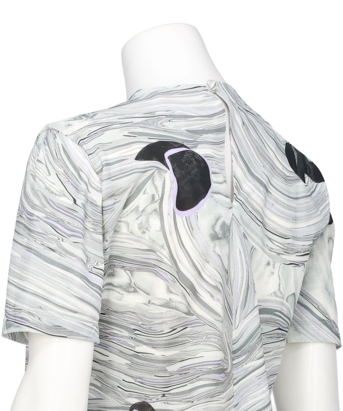 MARBLE PRINT JERSEY SHORT SLEEVE TOP