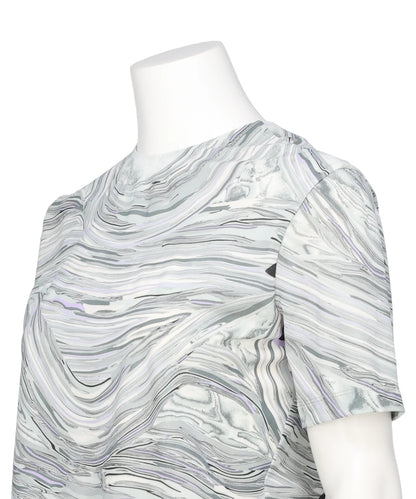 MARBLE PRINT JERSEY SHORT SLEEVE TOP