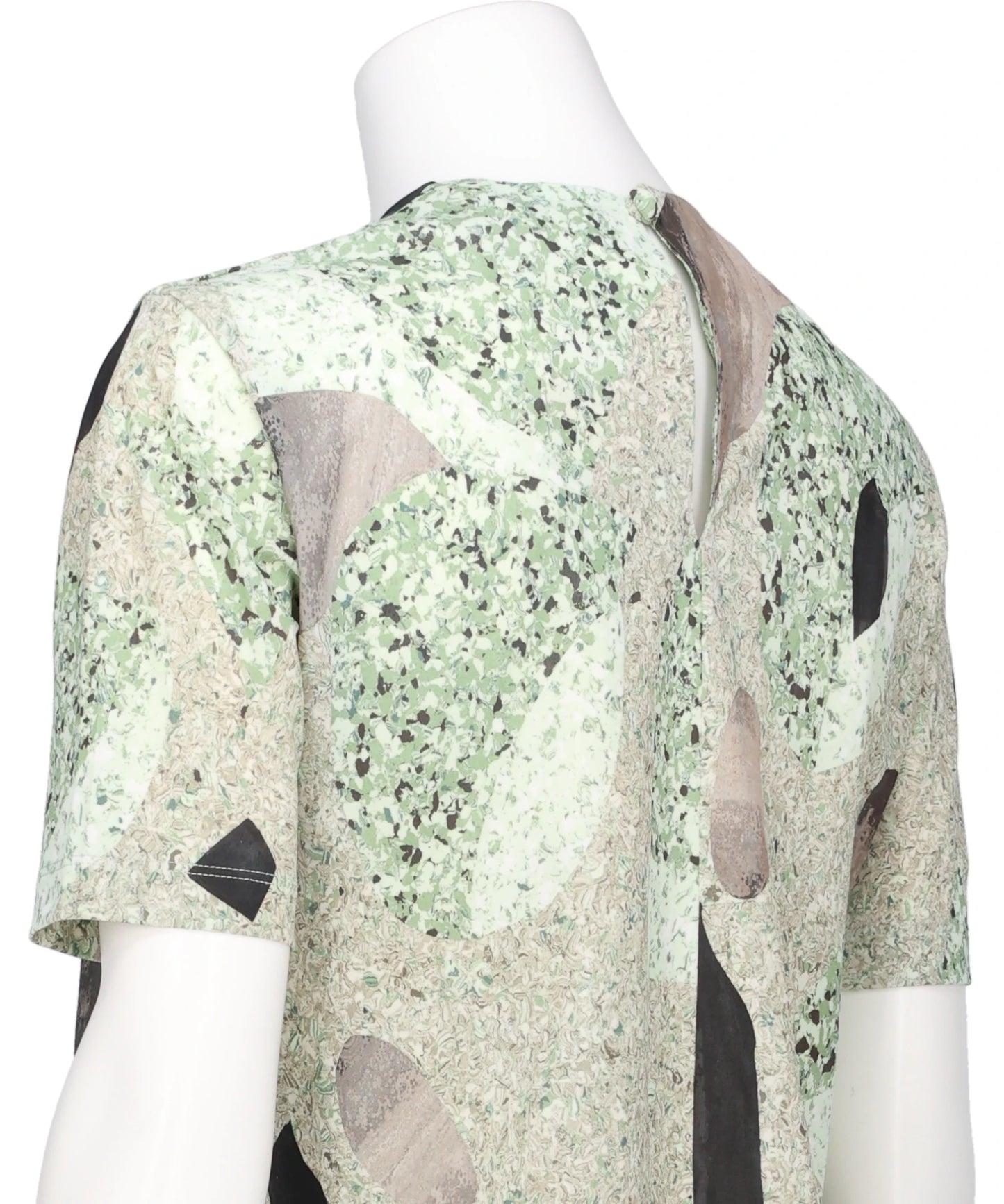 MARBLE PRINT JERSEY SHORT SLEEVE TOP