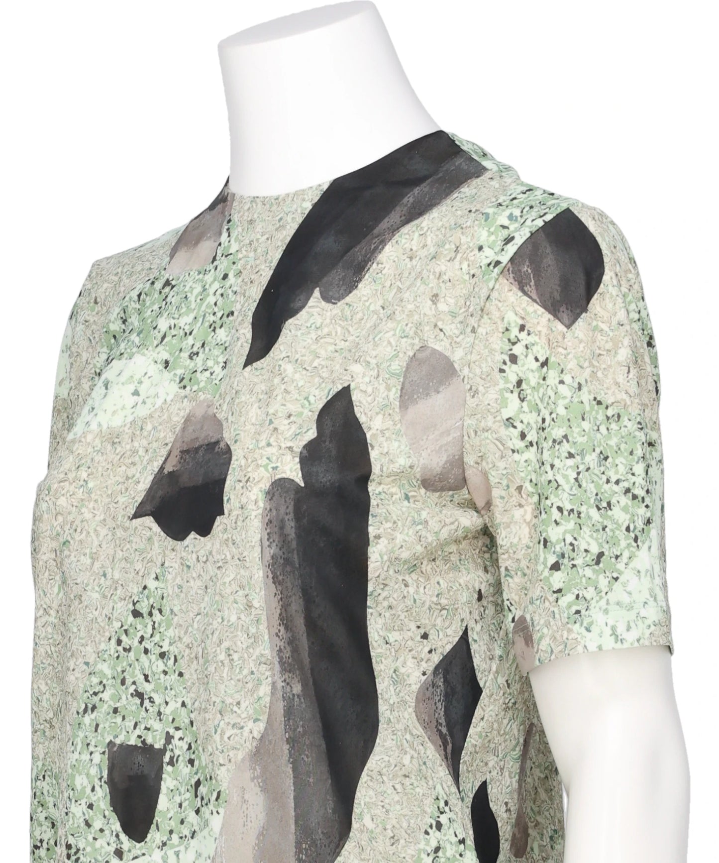 MARBLE PRINT JERSEY SHORT SLEEVE TOP