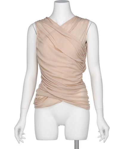 FETICO(フェティコ) 2026SS SHEER GATHERED SLEEVELESS TOP FTC262-0407
