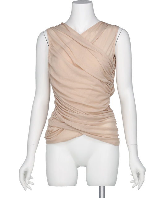 FETICO(フェティコ) 2026SS SHEER GATHERED SLEEVELESS TOP FTC262-0407